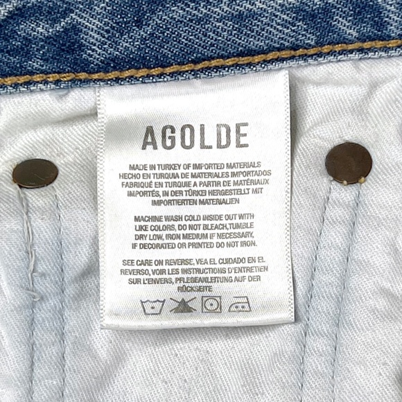 AGOLDE Fen High Rise Relaxed Taper Blue Jeans Size 27 - Picture 9 of 15